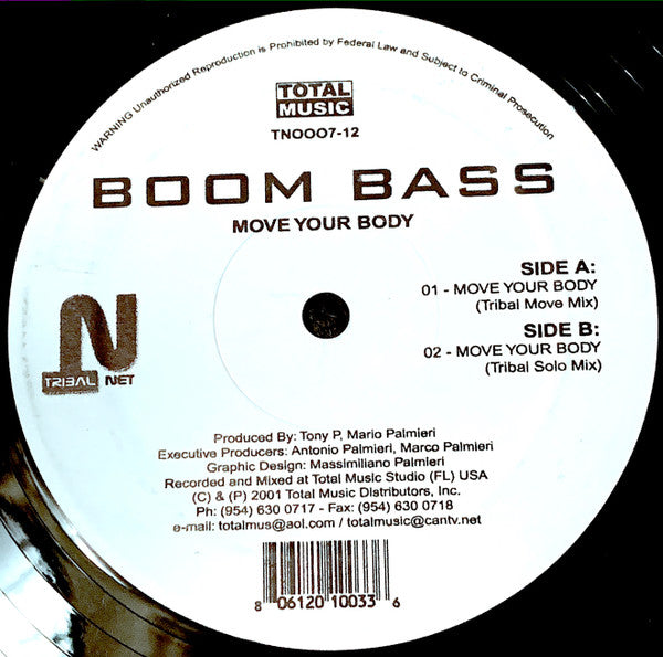 Boom Bass (2) : Move Your Body (12",33 ⅓ RPM)