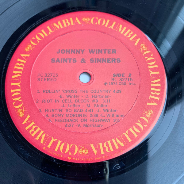 Johnny Winter : Saints & Sinners (LP, Album, RE, Car)