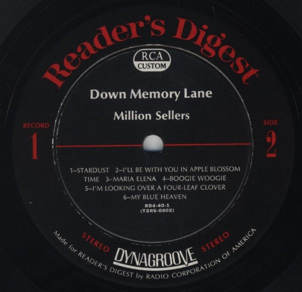Various : Down Memory Lane (65 Years Of Song Hits) (10xLP, Album, Comp + Box)