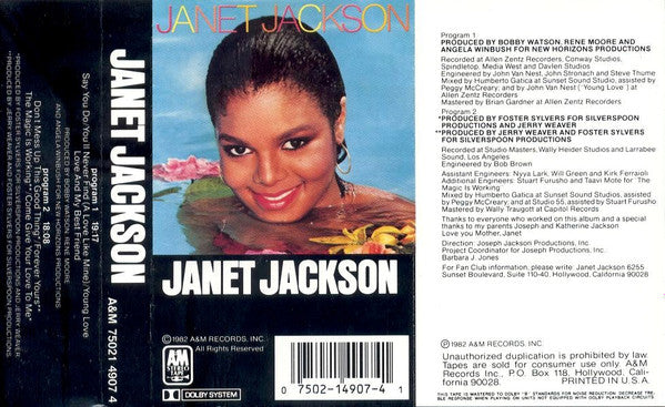 Janet Jackson : Janet Jackson (Cass, Album)
