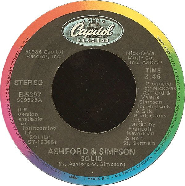 Ashford & Simpson : Solid (7", Single, Win)