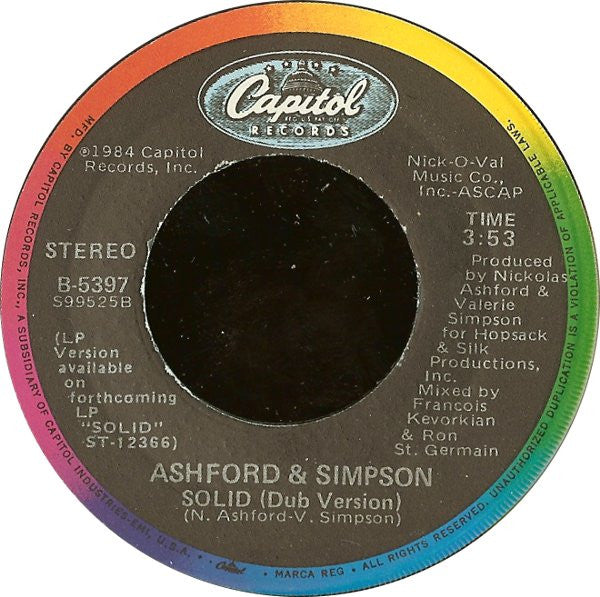 Ashford & Simpson : Solid (7", Single, Win)