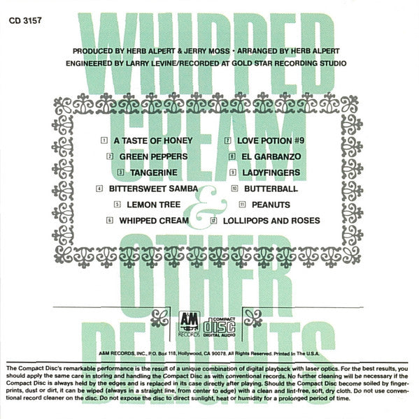 Herb Alpert & The Tijuana Brass : Whipped Cream & Other Delights (CD, Album, RE)