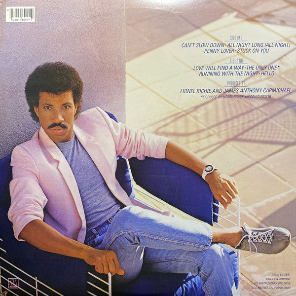 Lionel Richie : Can't Slow Down (LP, Album, SRP)