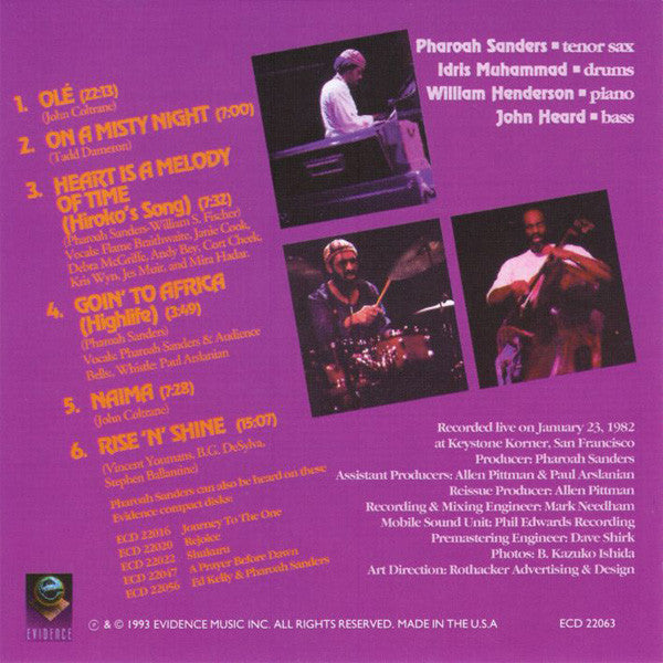 Pharoah Sanders : Heart Is A Melody (CD, Album, RE)