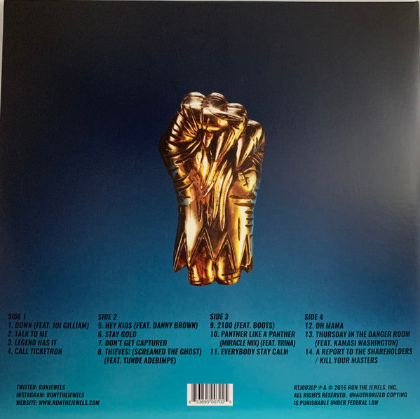 Run The Jewels : Run The Jewels 3 (2xLP, Album, RE, Gol)
