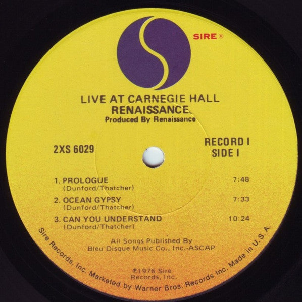 Renaissance (4) : Live At Carnegie Hall (2xLP, Album, RE, Los)