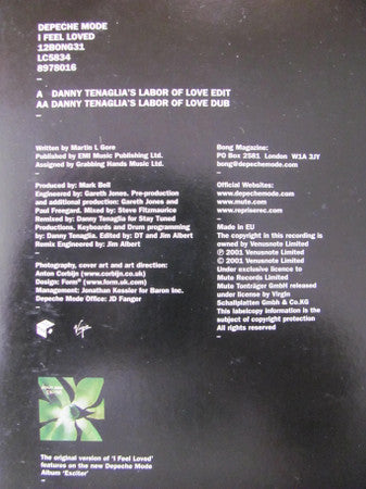 Depeche Mode : I Feel Loved (12", Single)
