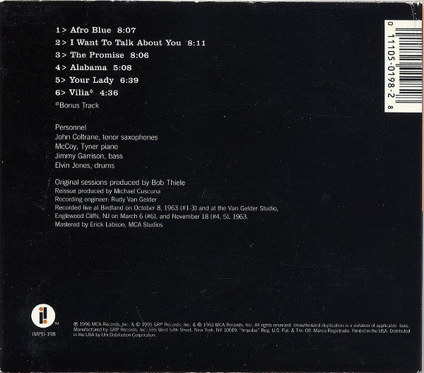 John Coltrane : Live At Birdland (CD, Album, RE, Dig)