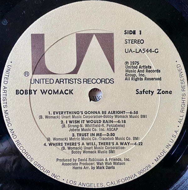 Bobby Womack : Safety Zone (LP, Album, All)