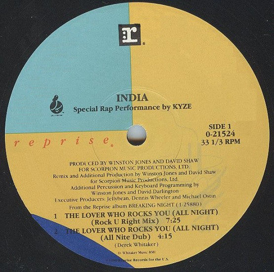India : The Lover Who Rocks You (All Night) (12", Maxi)