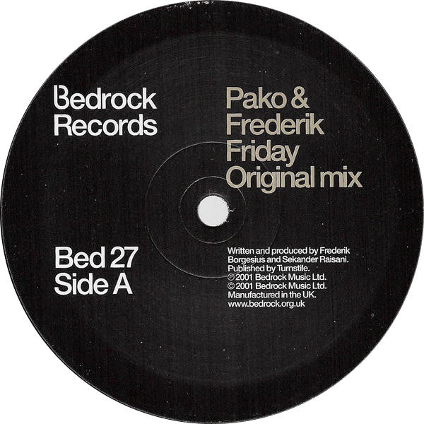 Pako & Frederik : Friday / Arnhem (12")