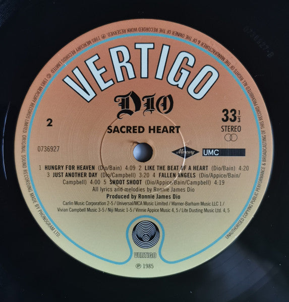 Dio (2) : Sacred Heart (LP,Album,Reissue,Remastered)