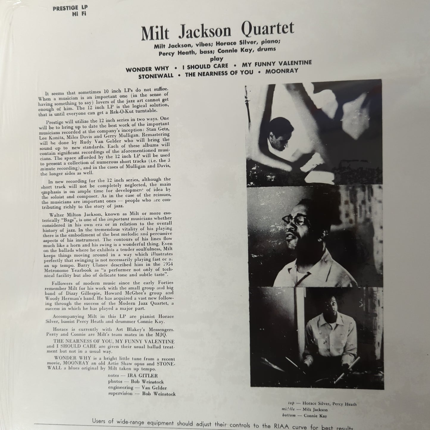 Milt Jackson - Milt Jackson Quartet - 12" Vinyl LP