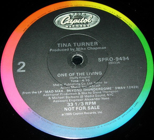 Tina Turner : One Of The Living (12", Single, Promo)