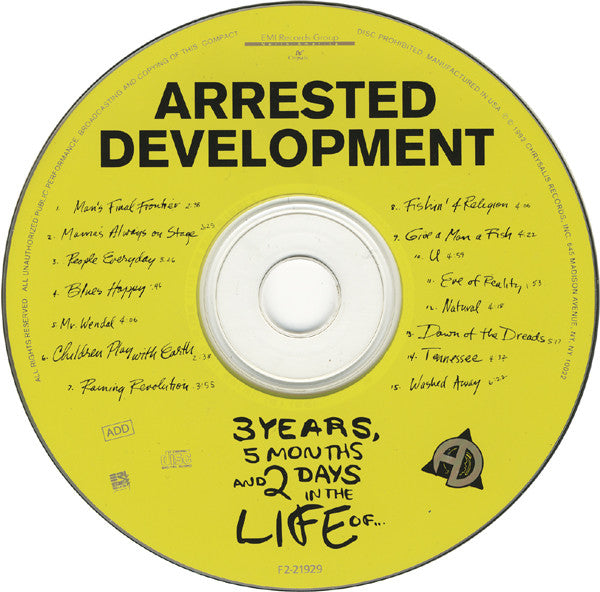 Arrested Development : 3 Years, 5 Months & 2 Days In The Life Of... (CD, Album, Club)