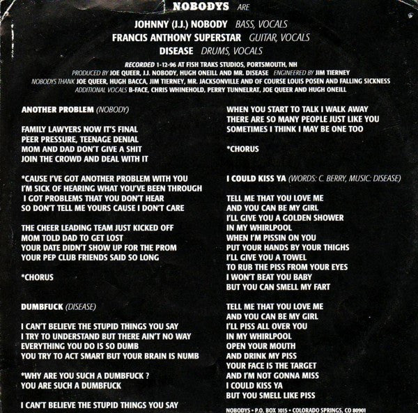 Falling Sickness / Nobodys : Falling Sickness / Nobodys (7", EP)