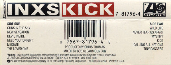 INXS : Kick (Cass, Album, SR,)