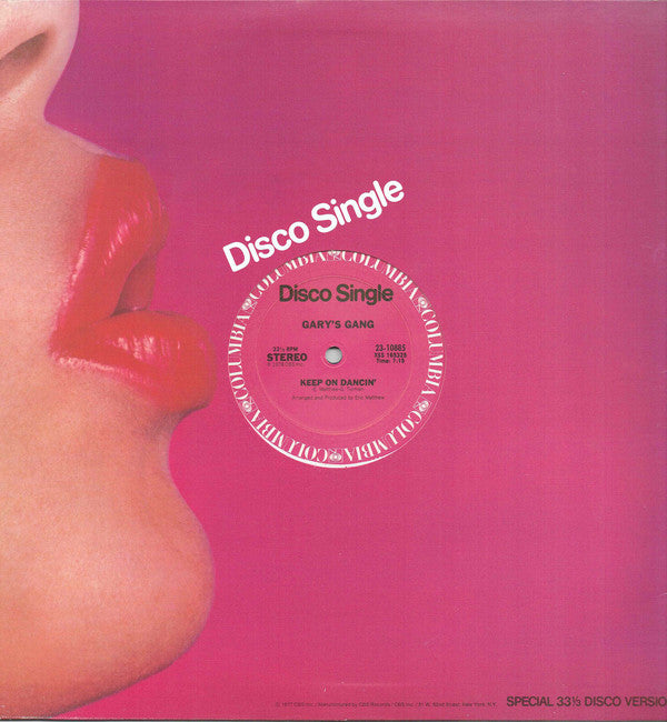 Gary's Gang : Keep On Dancin' / Do It At The Disco (12", Single)