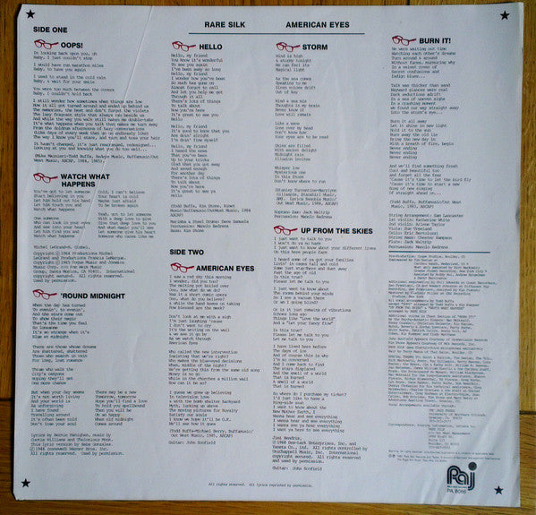 Rare Silk : American Eyes (LP, Album)