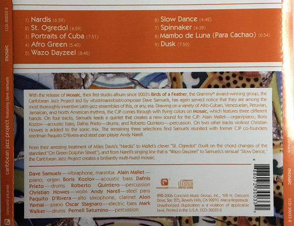 Caribbean Jazz Project Featuring Dave Samuels : Mosaic (CD, Album)