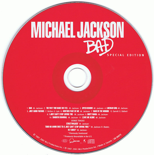 Michael Jackson : Bad (CD, Album, RE, RM, S/Edition)