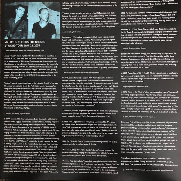 Brian Eno + David Byrne : My Life In The Bush Of Ghosts (2xLP, Album, RE, RM, RP)