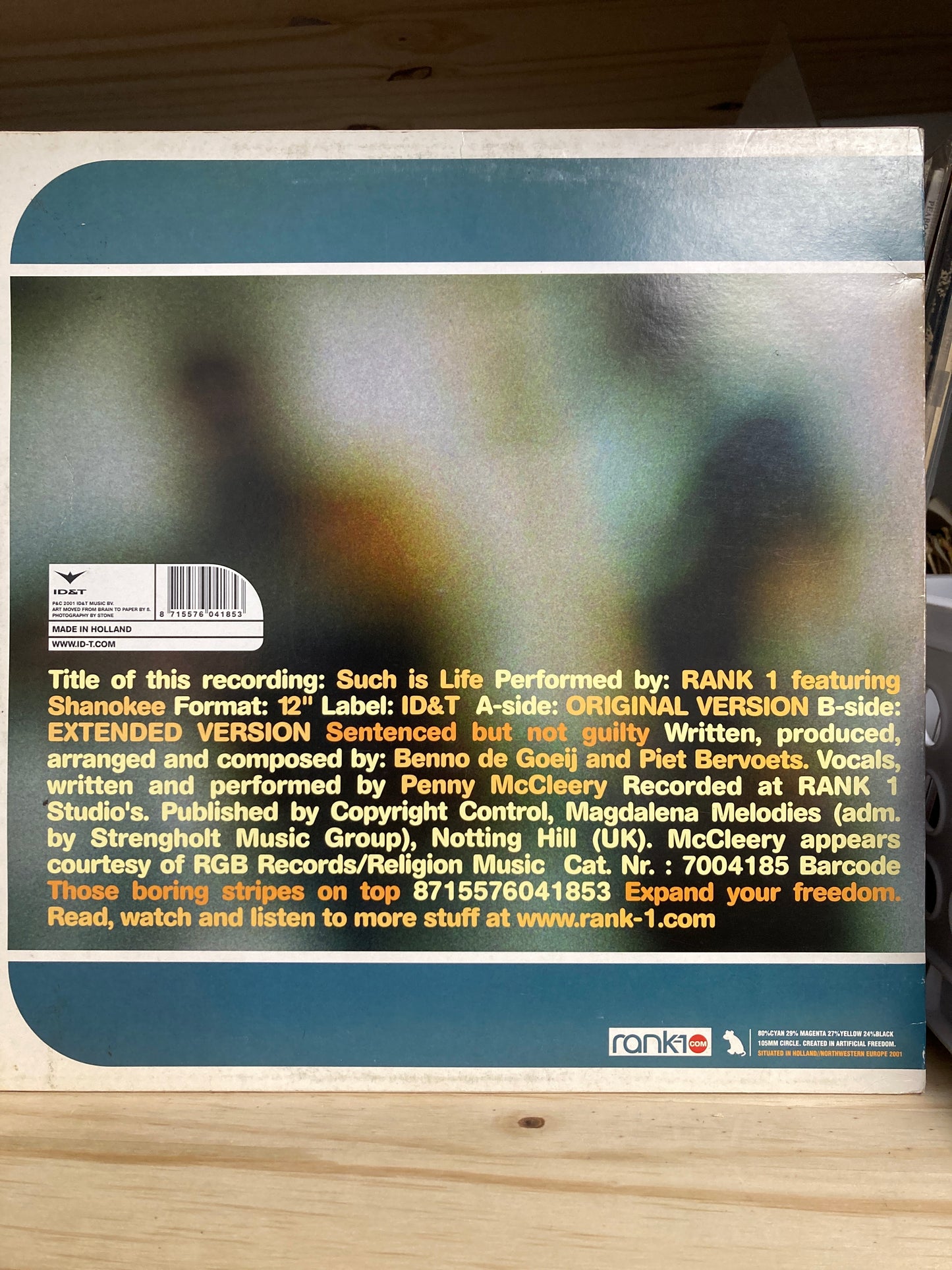 Rank 1 Featuring Shanokee – Such Is Life - 12" Vinyl EP