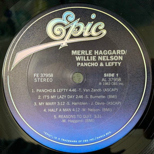 Merle Haggard / Willie Nelson : Poncho & Lefty (LP, Album, Pit)