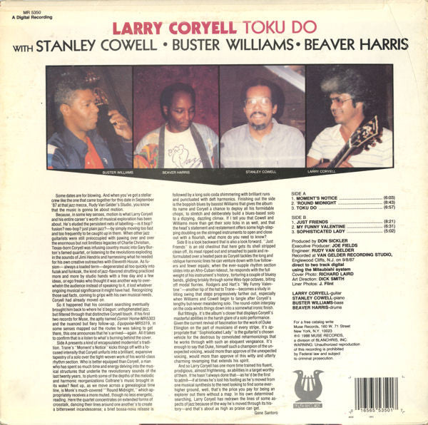 Larry Coryell With Stanley Cowell, Buster Williams, Beaver Harris : Toku Do (LP, Album)