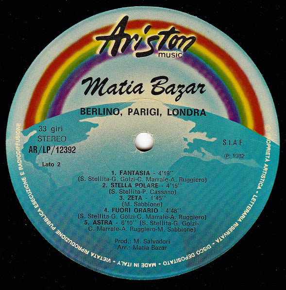 Matia Bazar : ...Berlino ...Parigi ...Londra (LP,Album)