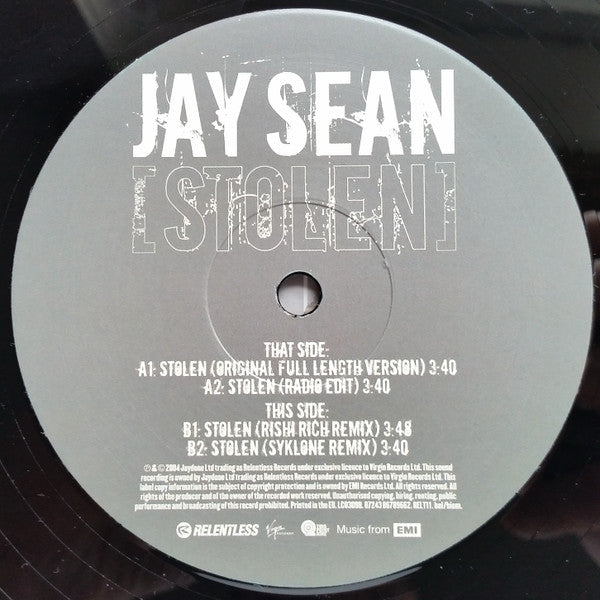 Jay Sean : Stolen (12")