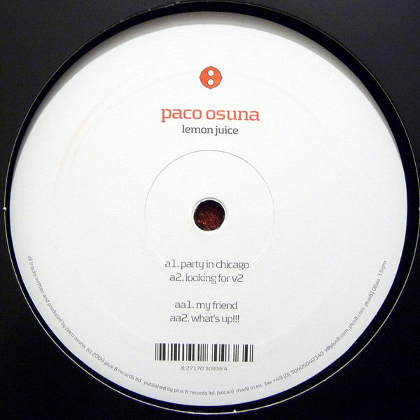 Paco Osuna : Lemon Juice (12",33 ⅓ RPM)
