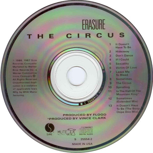 Erasure : The Circus (CD, Album)