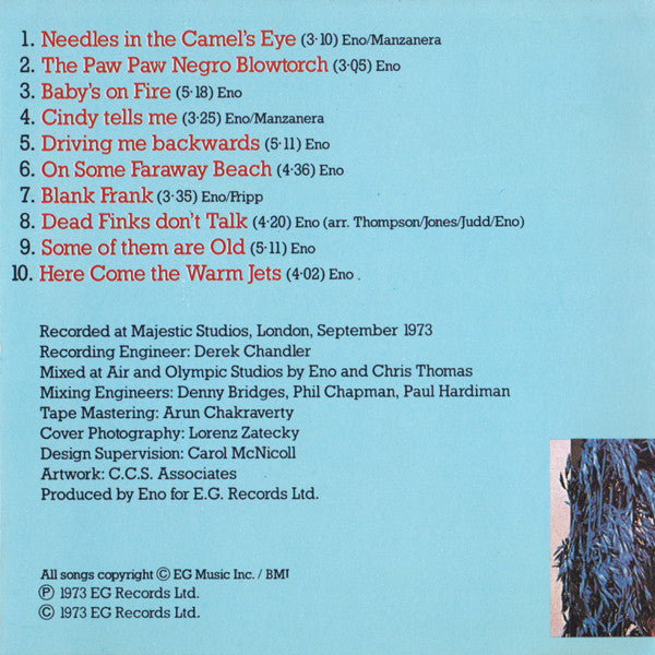 Eno* : Here Come The Warm Jets (CD, Album)