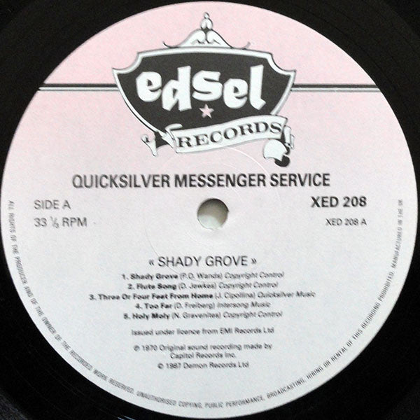 Quicksilver* : Shady Grove (LP, Album, RE, Gat)