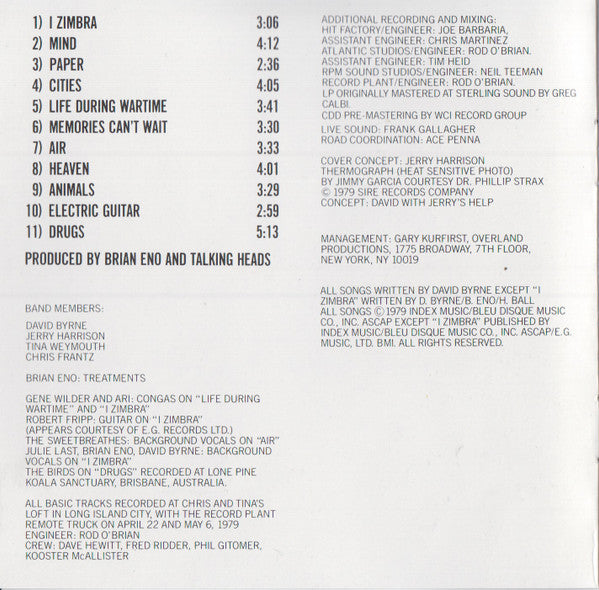 Talking Heads : Fear Of Music (CD, Album, Club, RE, Cin)