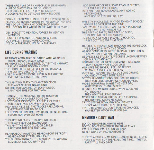 Talking Heads : Fear Of Music (CD, Album, Club, RE, Cin)