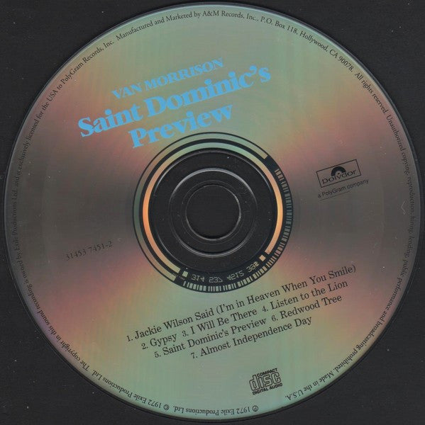 Van Morrison : Saint Dominic's Preview (CD, Album, RE, RM)