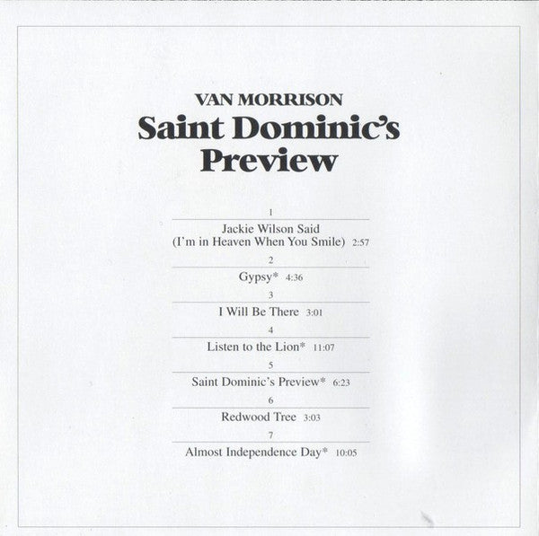 Van Morrison : Saint Dominic's Preview (CD, Album, RE, RM)