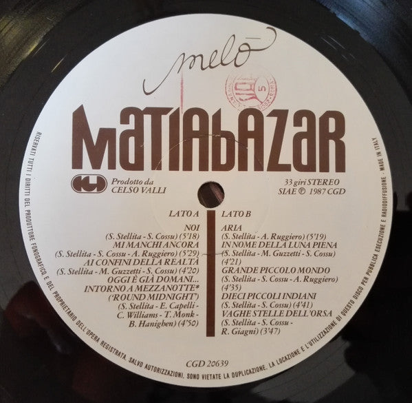 Matia Bazar : Melō (LP,Album)