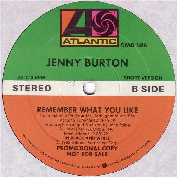 Jenny Burton : Remember What You Like (12", Promo)