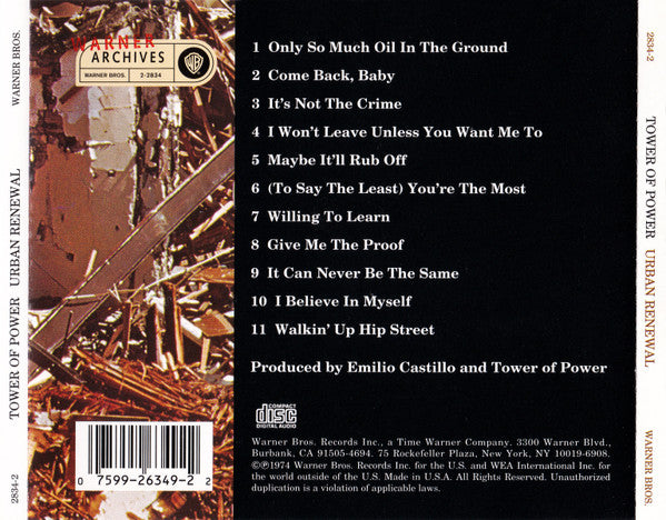 Tower Of Power : Urban Renewal (CD, Album, RE)