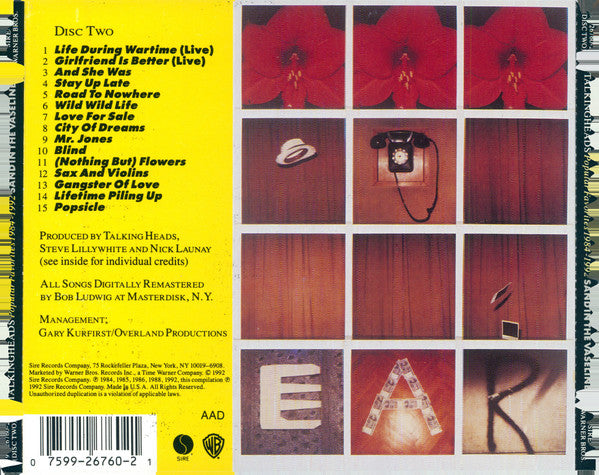 Talking Heads : Sand In The Vaseline - Popular Favorites: 1984-1992 (CD, Comp, RM)