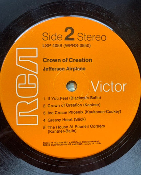 Jefferson Airplane : Crown Of Creation (LP, Album, RP, Roc)