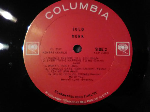 Thelonious Monk : Solo Monk (LP, Album, Mono)