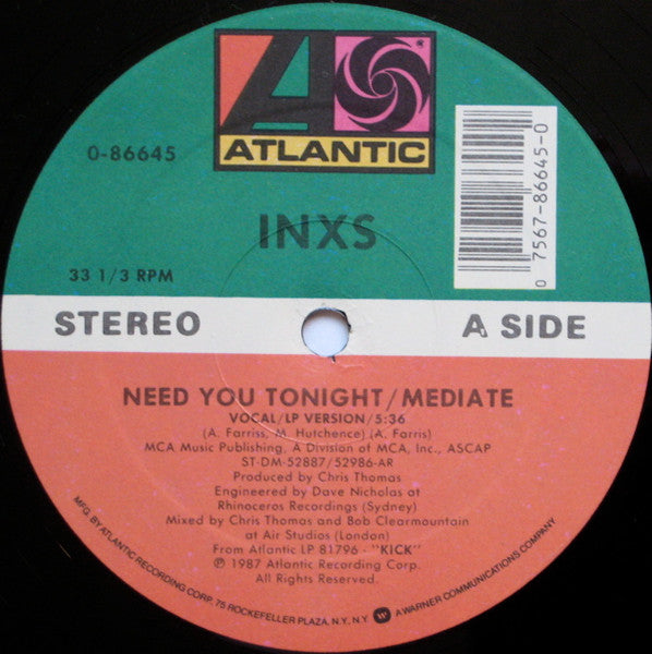 INXS : Need You Tonight / Mediate (12", Single)