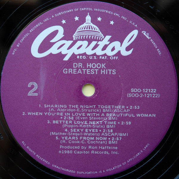 Dr. Hook : Greatest Hits (LP, Comp, Jac)