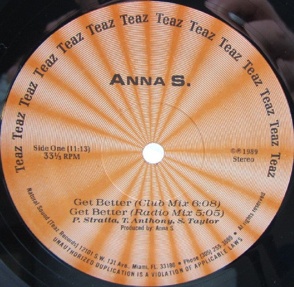 Anna S. (3) : Get Better / Turn Around (12",33 ⅓ RPM)