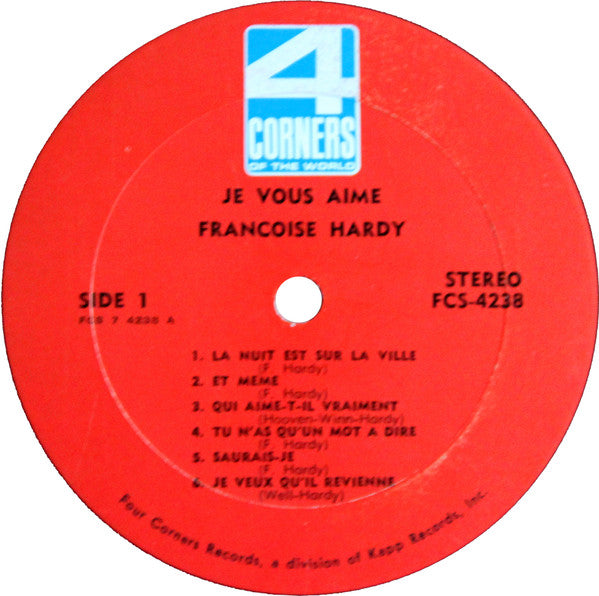 Françoise Hardy : Je Vous Aime (LP, Comp, All)